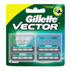 Gillette Vector plus Manual Shaving Razor Blades - 4 Cartridge