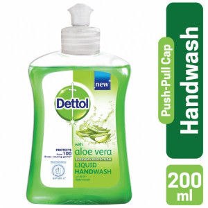 Dettol Handwash Aloe Vera 200ml Pump, Liquid Soap with Aloe Vera Extract