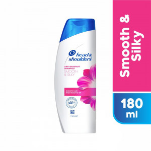 Head & Shoulders Smooth and Silky, Anti Dandruff Shampoo for Women & Men, 180 ml
