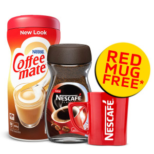 Nestlé Nescafé Classic 100gm & Nestlé Coffee Mate 400gm Jar Combo (Red Mug Free)